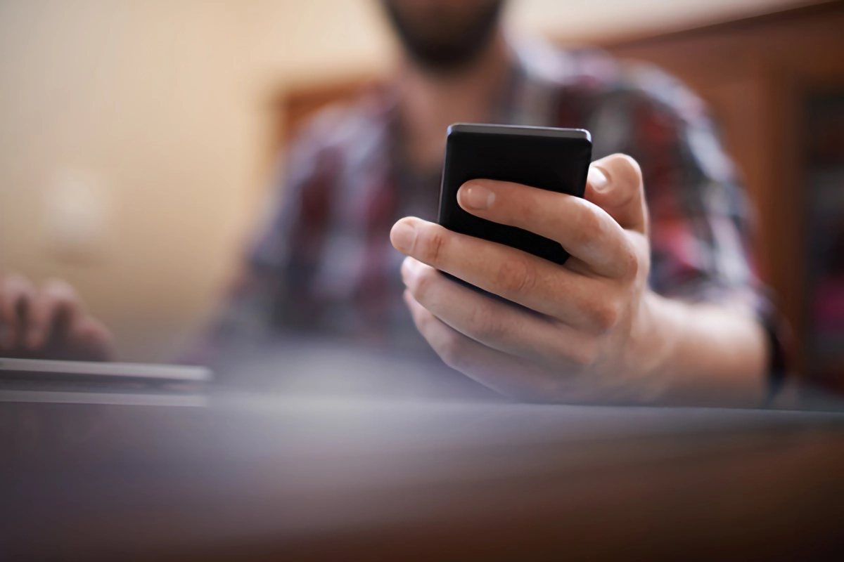 Image of a man accessing information